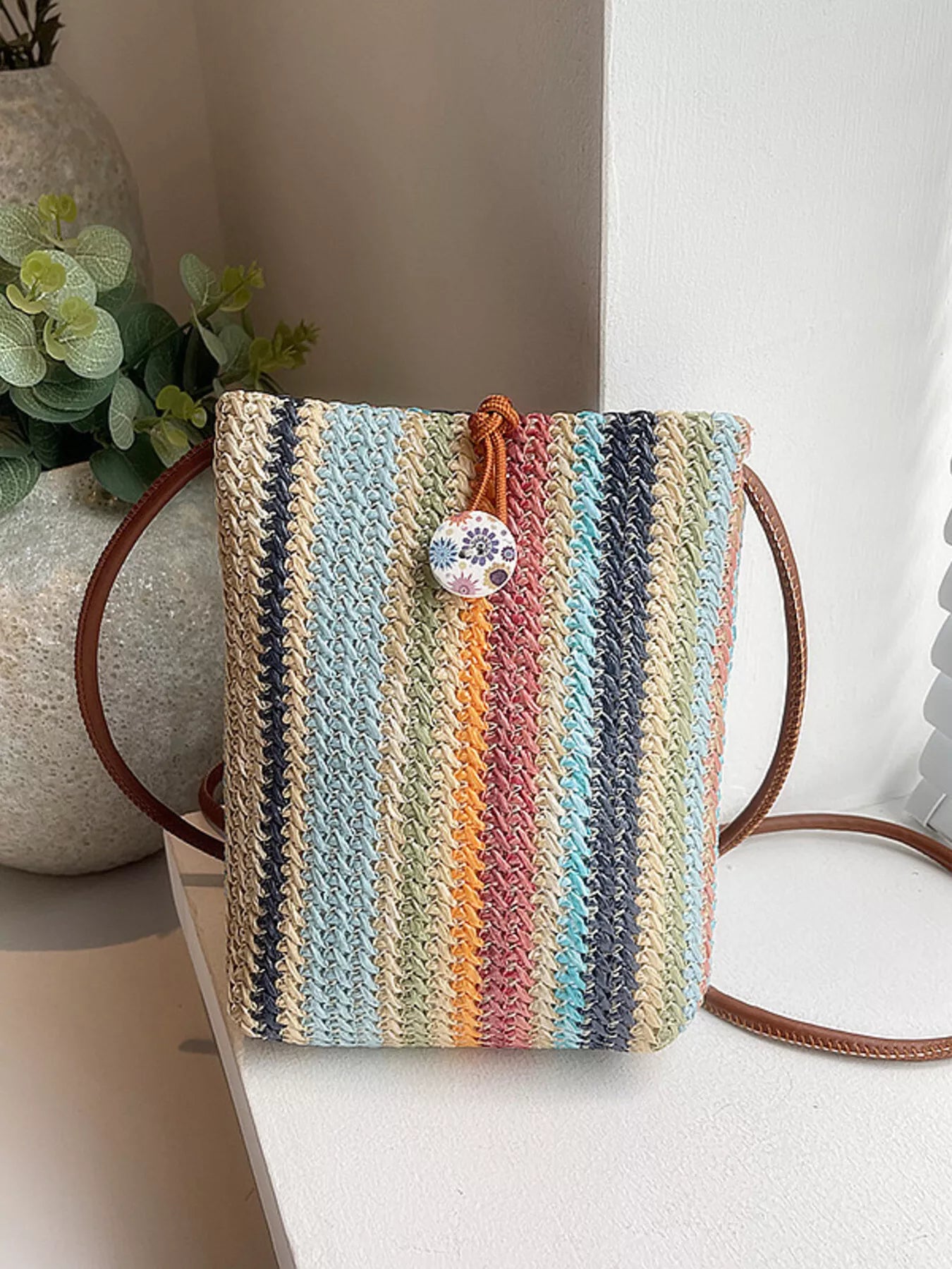 Straw Woven Crossbody Bag Color onesize OutfitFlow