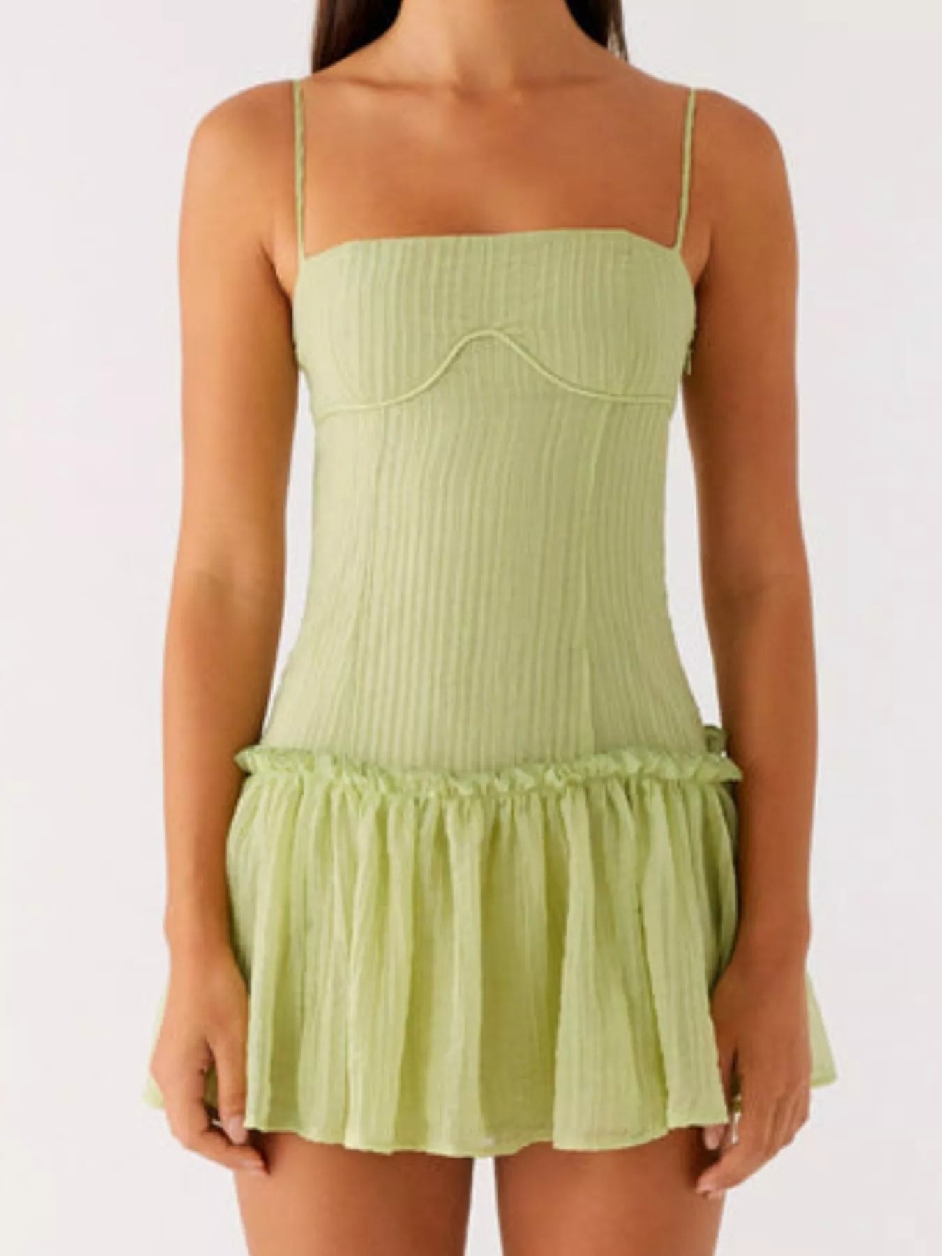 Ruffle Hem Cami Mini Dress OutfitFlow