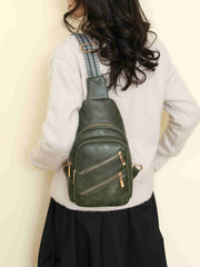 Outfit Flow - PU Leather Adjustable Strap Sling Bag