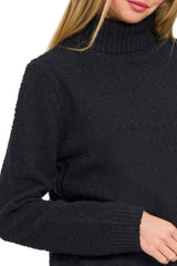 Zenana Turtle-neck Long Sleeve Sweater OutfitFlow