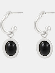 Stainless Steel Oval Drop Earrings OutfitFlow