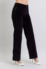 Judy Blue Full Size High Waist Corduroy Trouser Wide Plus Size OutfitFlow