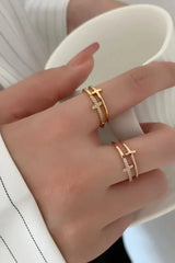 925 Sterling Silver Inland Zircon Cross Ring OutfitFlow