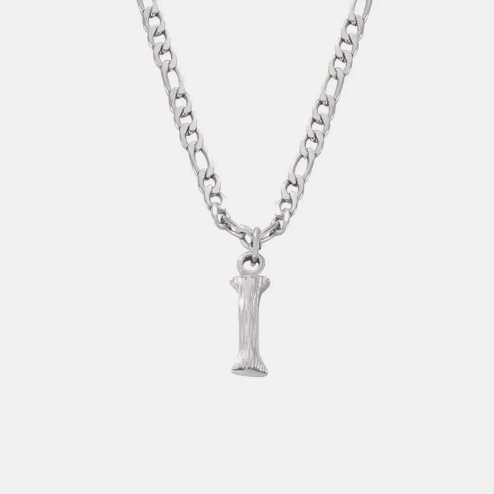 Titanium Steel Letter Pendant Necklace Style I One Size OutfitFlow