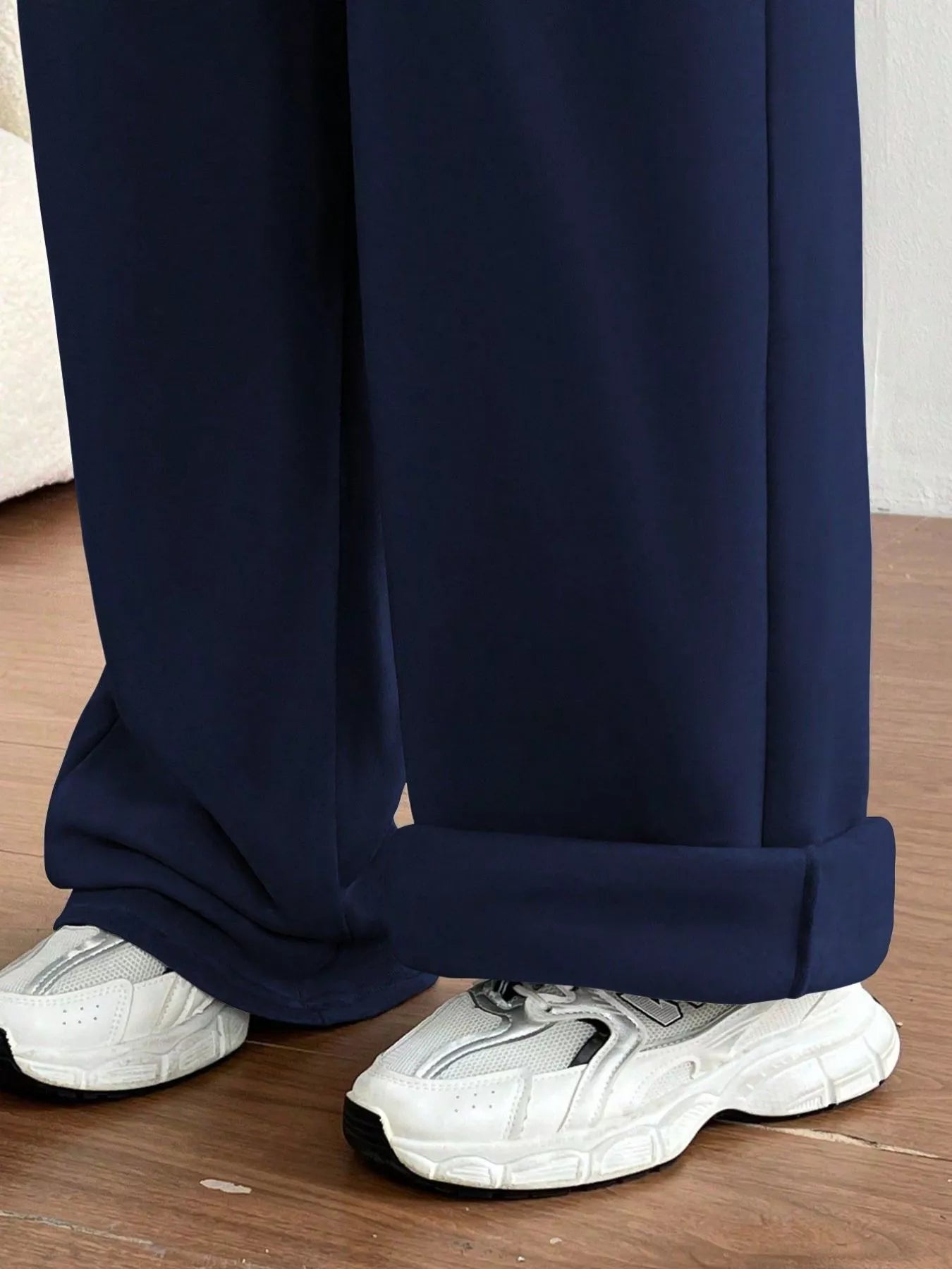 Casual Drawstring High Waist Wide Leg Sweatpants OutfitFlow