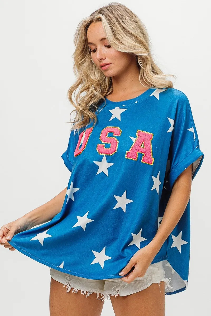 BiBi Fourth Of July Star Knit T-Shirt OutfitFlow