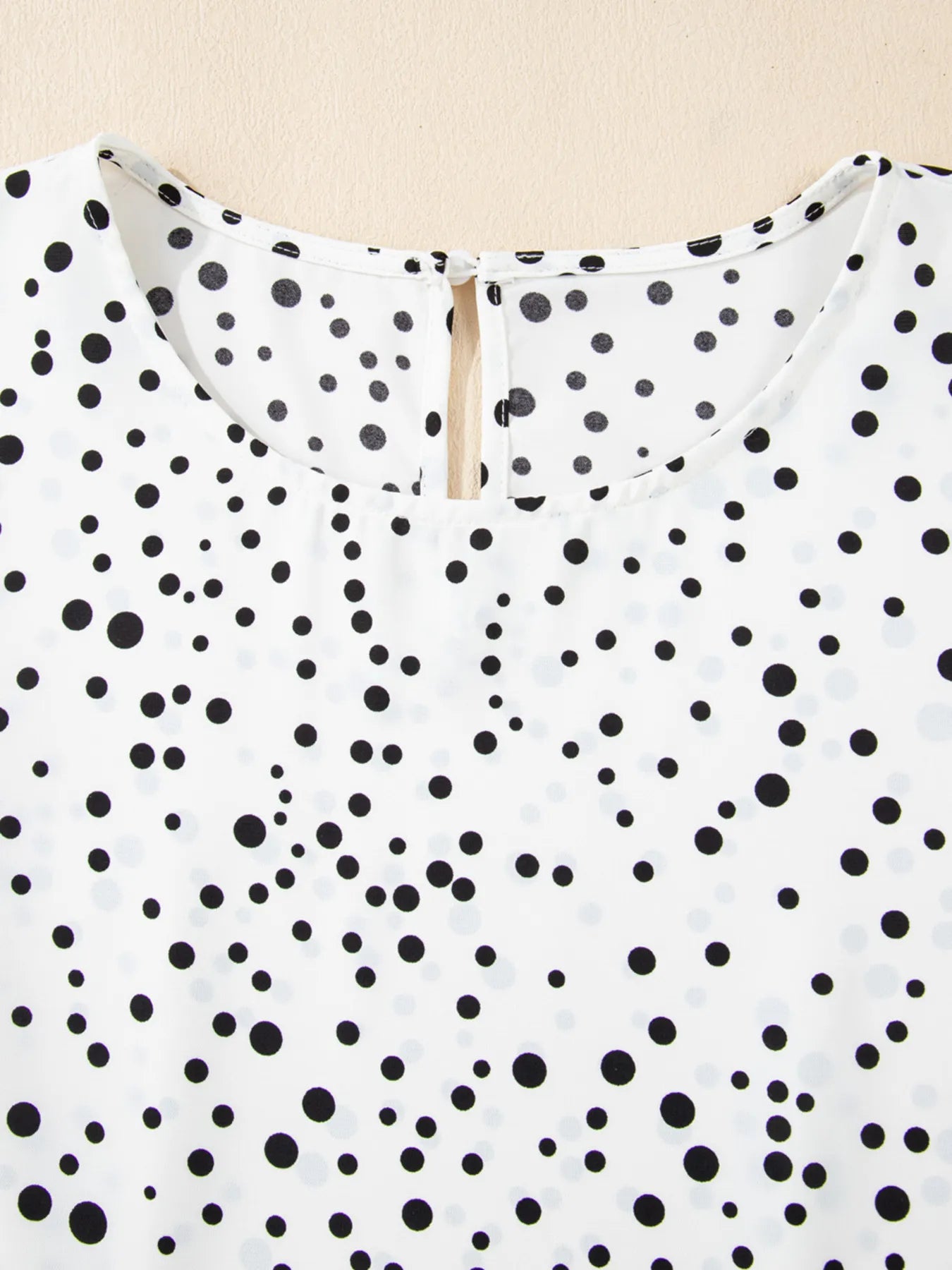 Polka Dot Layered Ruffled Short Sleeve Blouse OutfitFlow