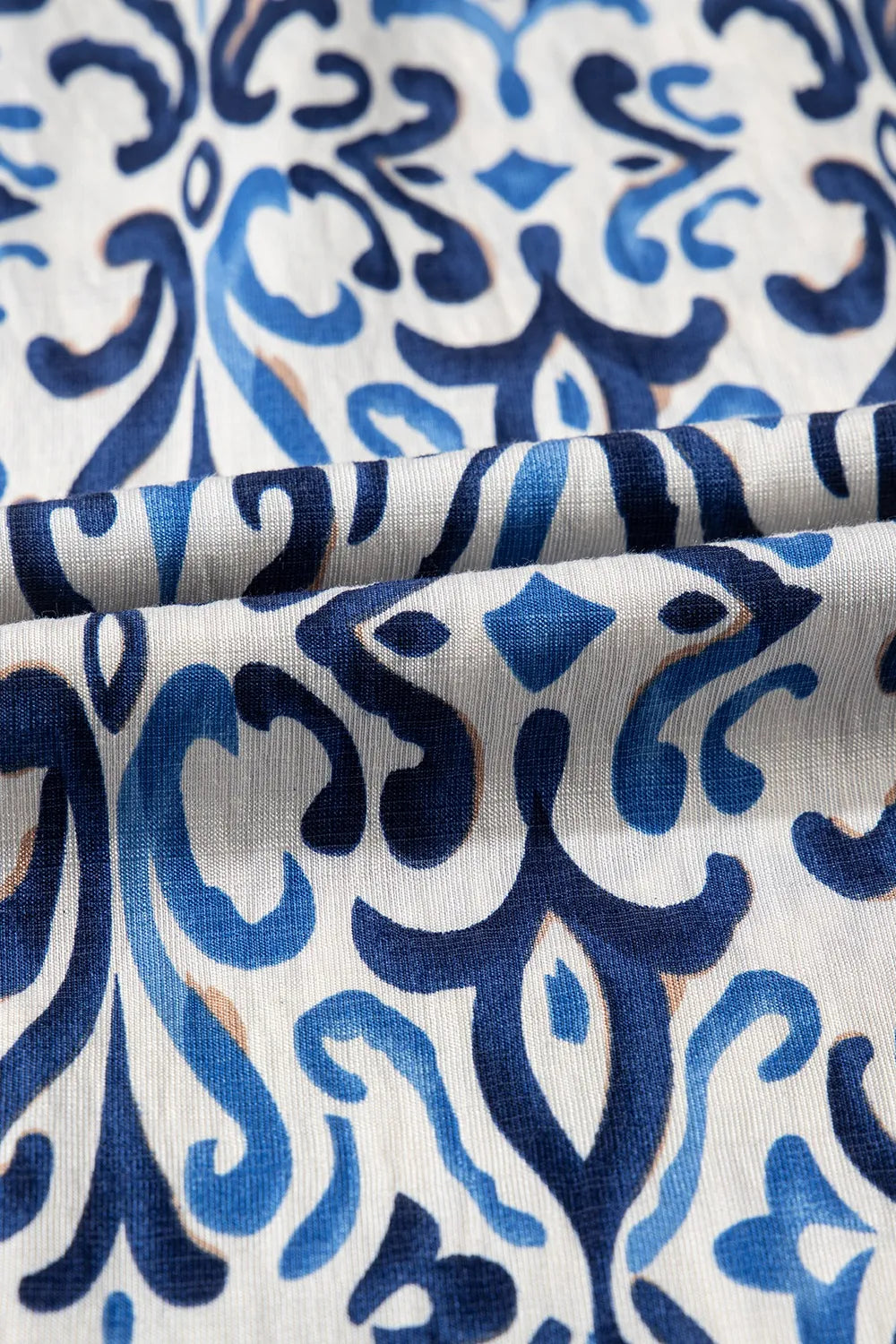 Smocked Printed Square Neck Dress OutfitFlow