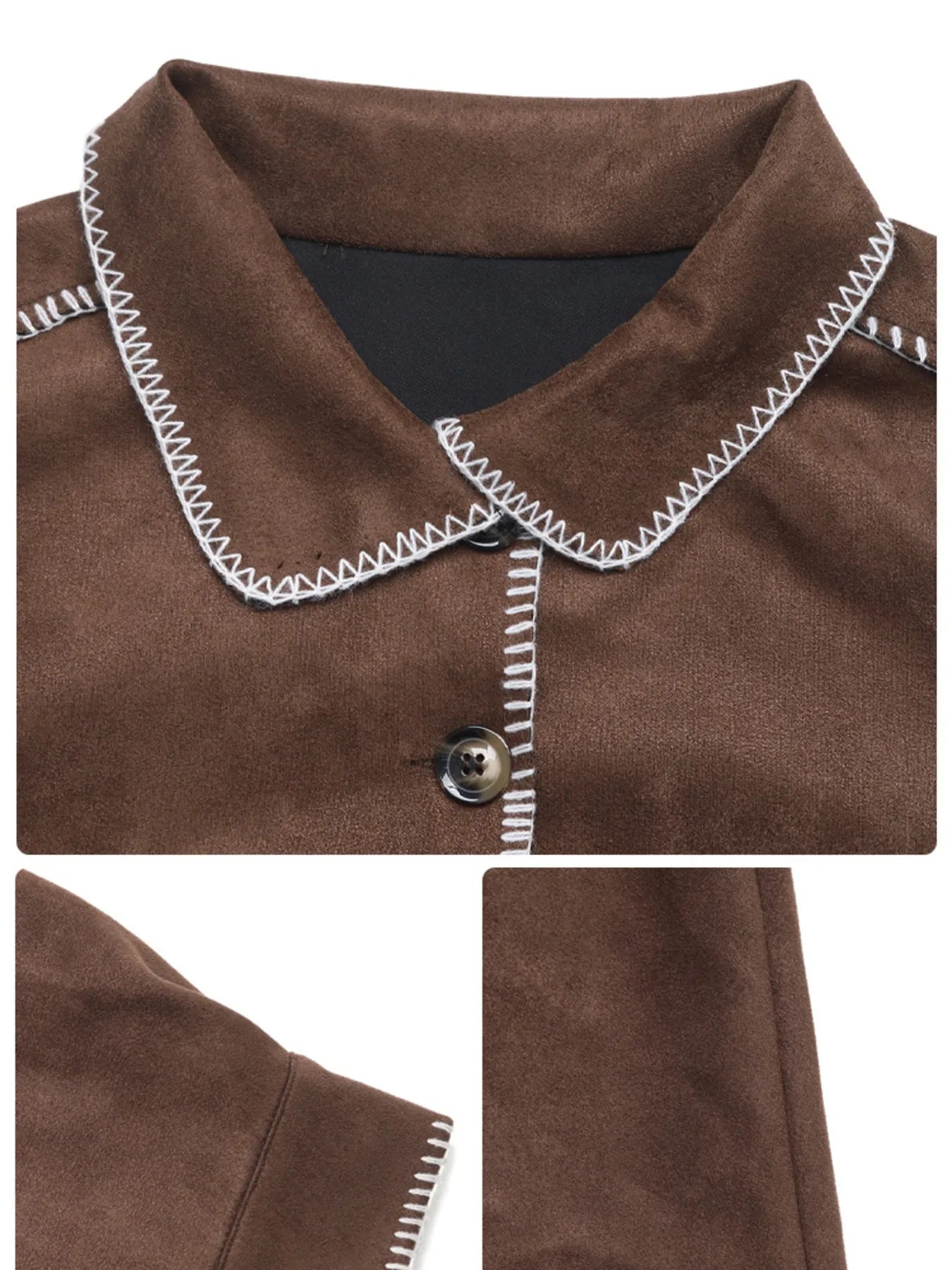 Button Up Contrast Trim Jacket OutfitFlow