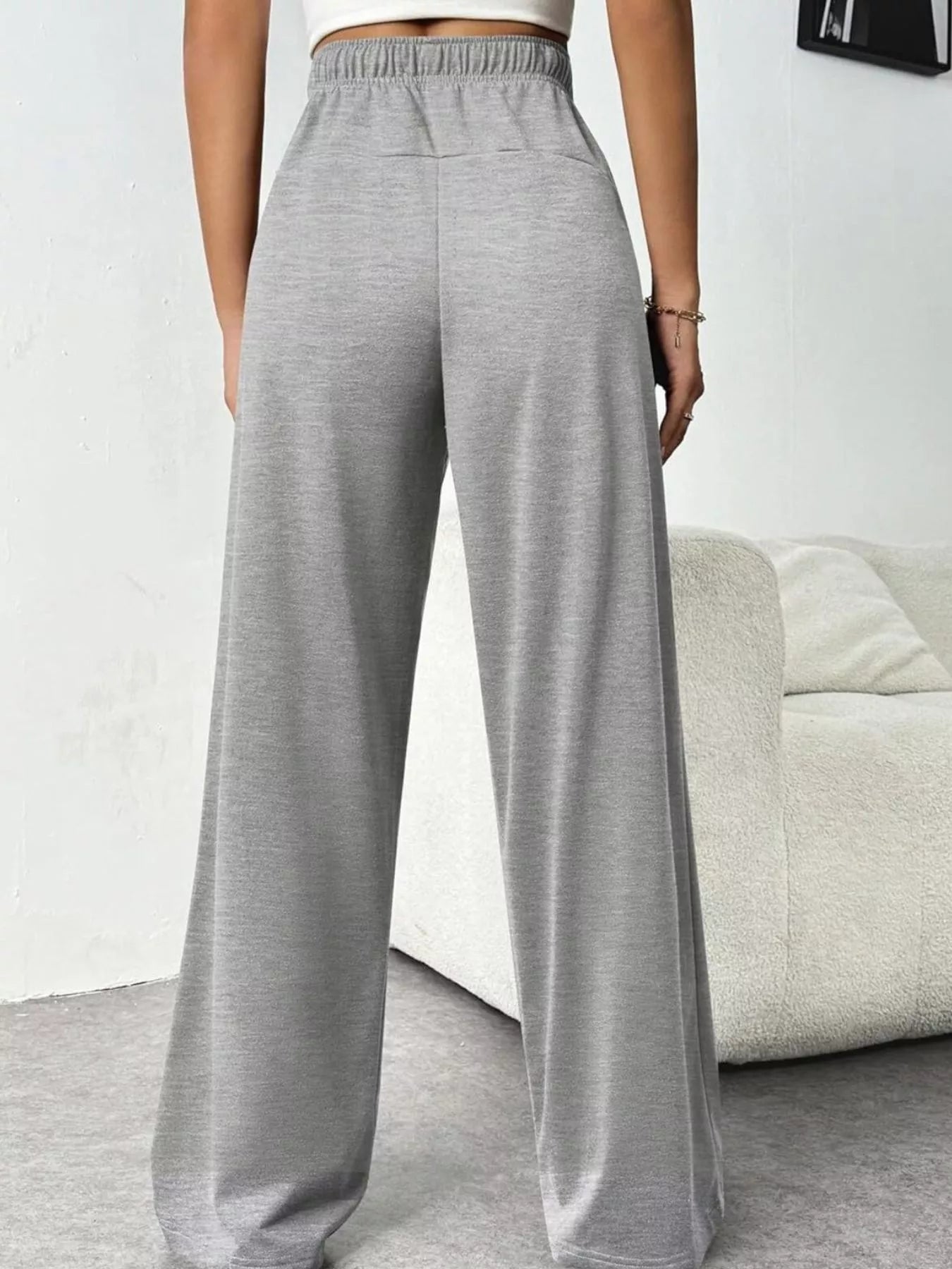 Drawstring Wide Leg Pants OutfitFlow