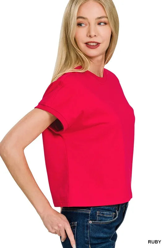 Zenana Premium Cotton Relaxed Crop Tee OutfitFlow