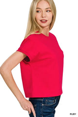 Zenana Premium Cotton Relaxed Crop Tee OutfitFlow