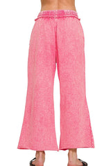 Zenana Washed French Terry Palazzo With Pockets OutfitFlow
