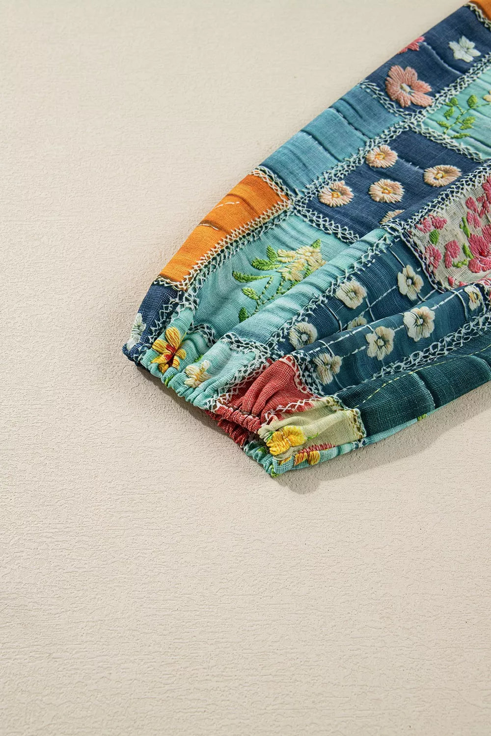 Floral Checkered V-Neck Dress OutfitFlow