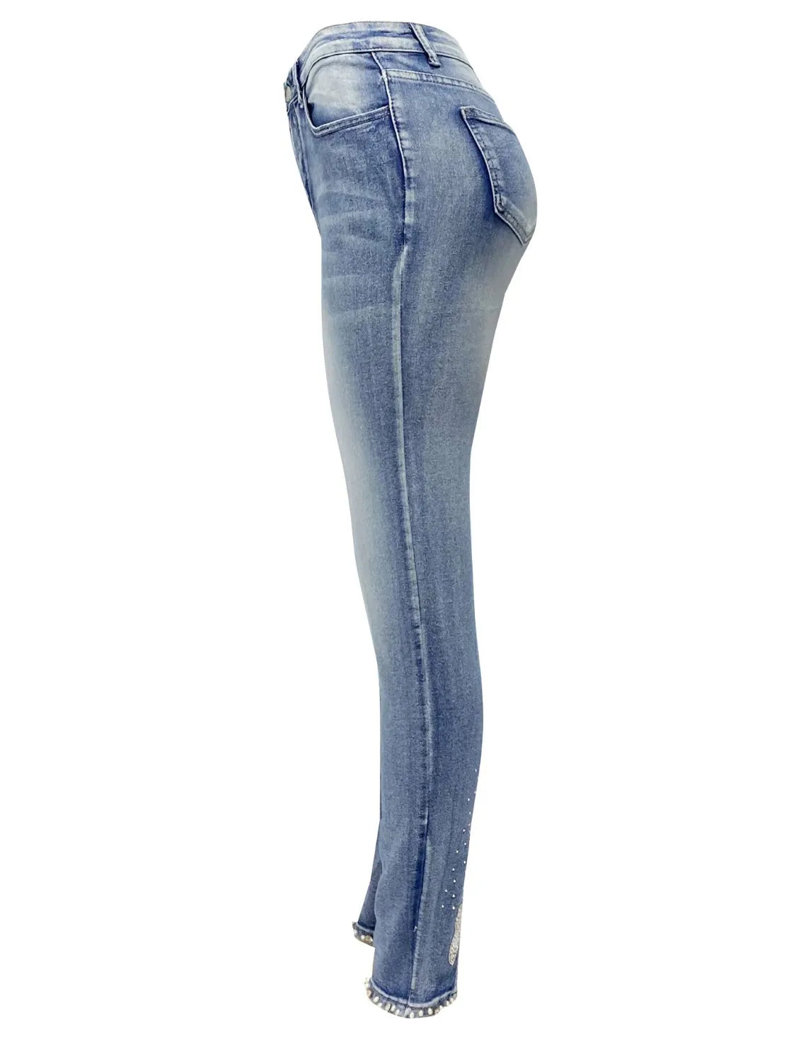 Rhinestone Butterfly Jeans with Pockets OutfitFlow