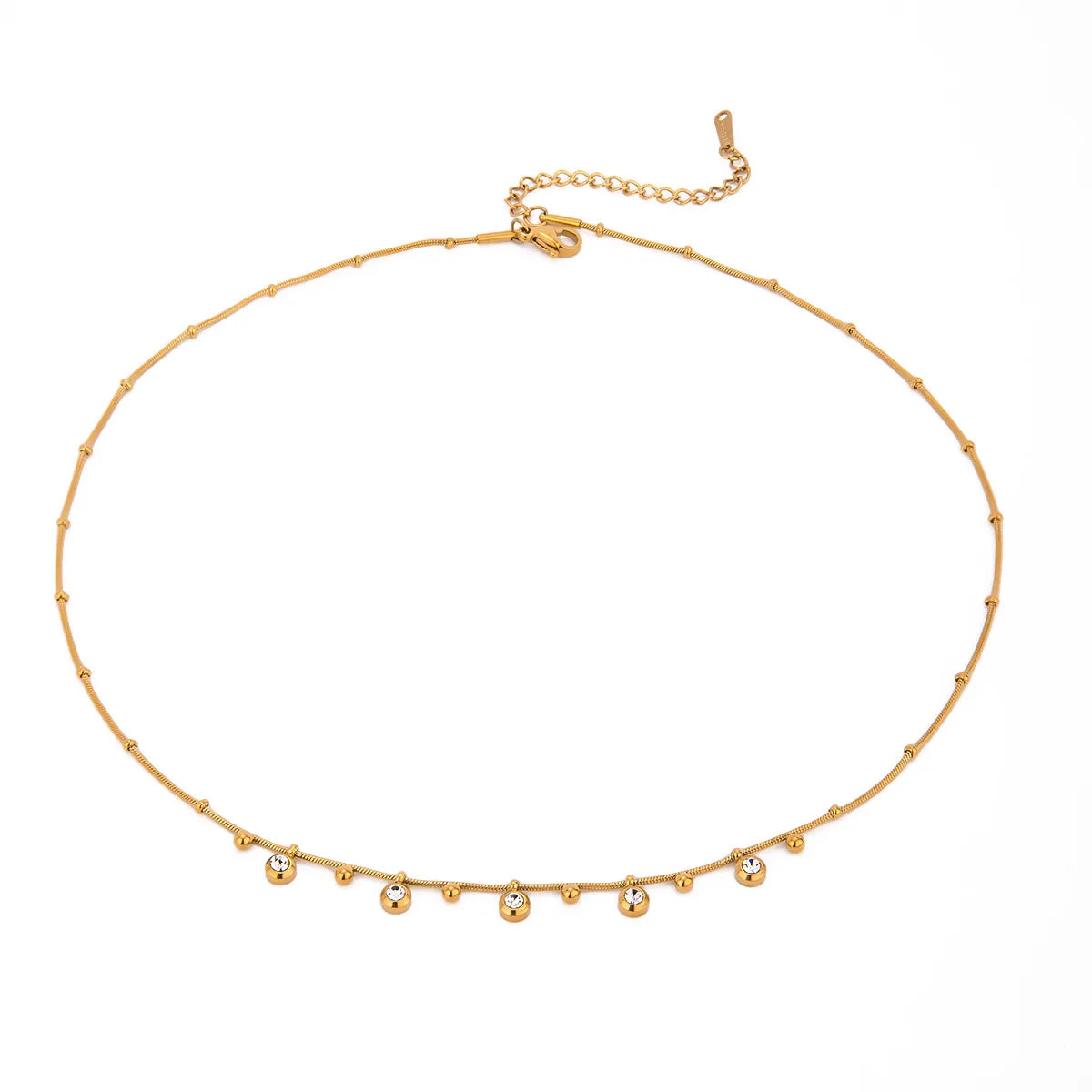 Titanium Steel Zircon Necklace OutfitFlow
