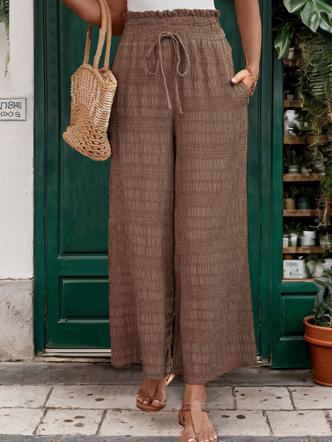 Outfit Flow - Perfee Tied Wide Leg Pants