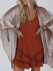 Open Front Draped Sleeve Cardigan OutfitFlow