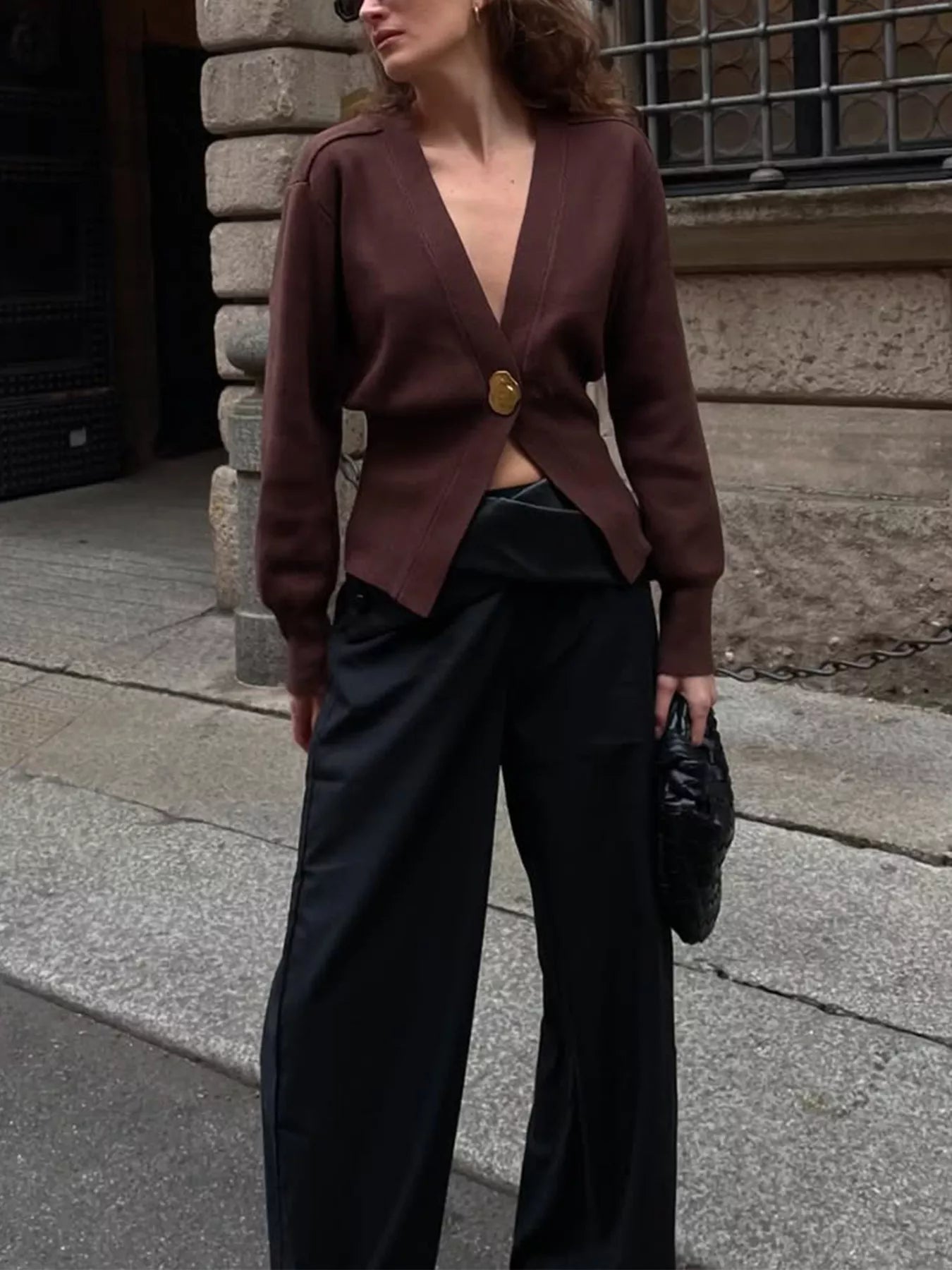 Single-Button Knit Cardigan OutfitFlow