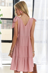 ADORA V-Neck Tie Shoulder Dress OutfitFlow