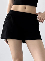 Letter Back Shorts Black OutfitFlow