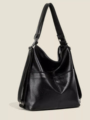 Leather Convertible Shoulder Bag Black onesize OutfitFlow