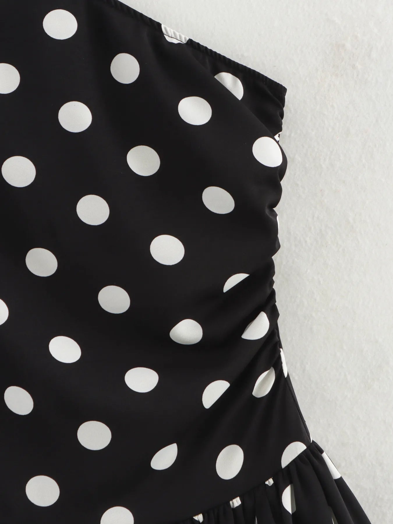 One-Shoulder Polka Dot Mini Dress OutfitFlow