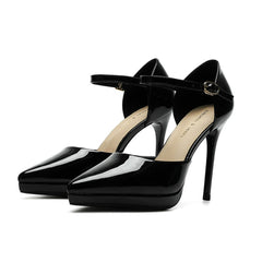 Point Toe Stiletto Pumps Black OutfitFlow