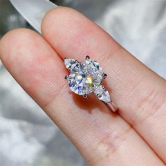 3 Carat Moissanite 925 Sterling Silver Ring OutfitFlow