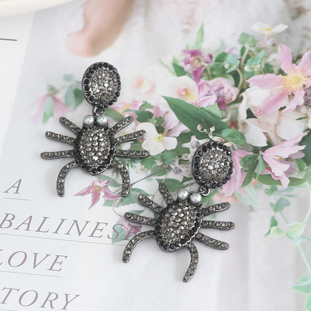 Spider Rhinestone Alloy Earrings OutfitFlow