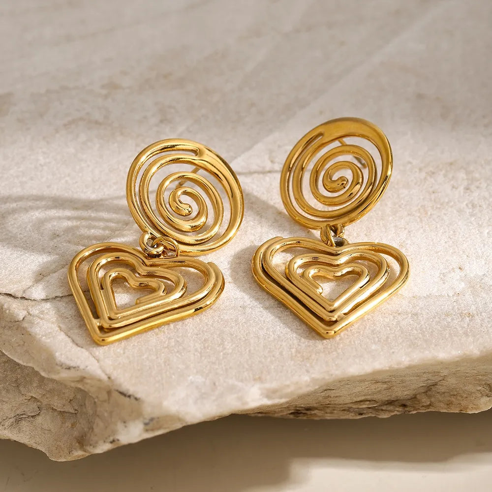 Stainless Steel Heart Earrings OutfitFlow