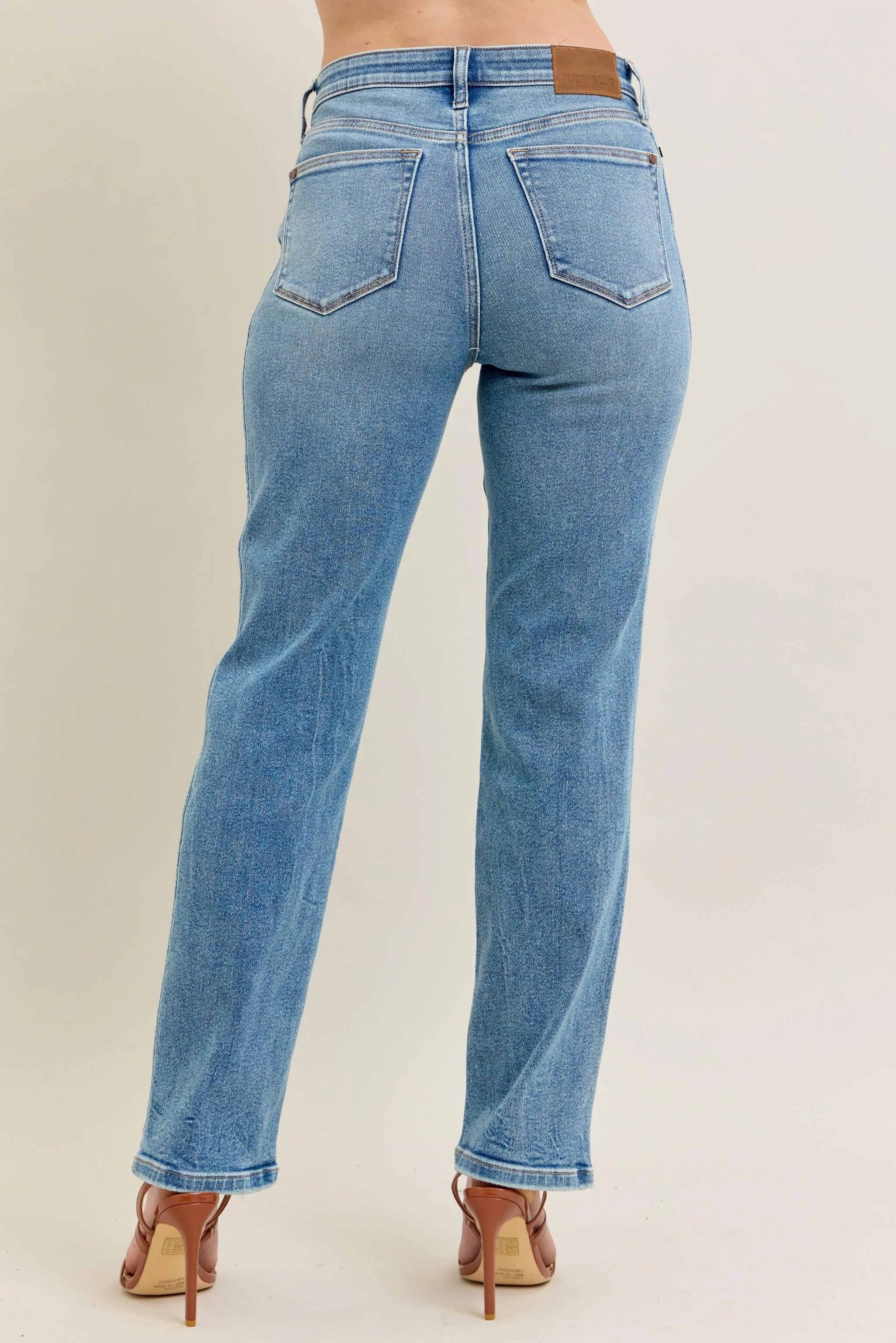 Judy Blue Full Size Hw Vintage Straight Jeans Plus Size OutfitFlow