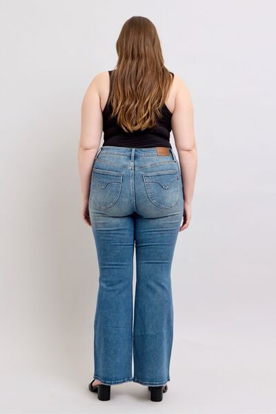 Judy Blue MR Tummy Control Vintage Wash Jeans OutfitFlow