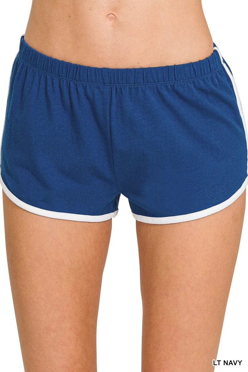 Zenana Elastic Waistband Dolphin Shorts OutfitFlow
