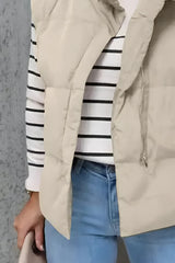 Zip Up Vest Coat with Pockets Trendsi