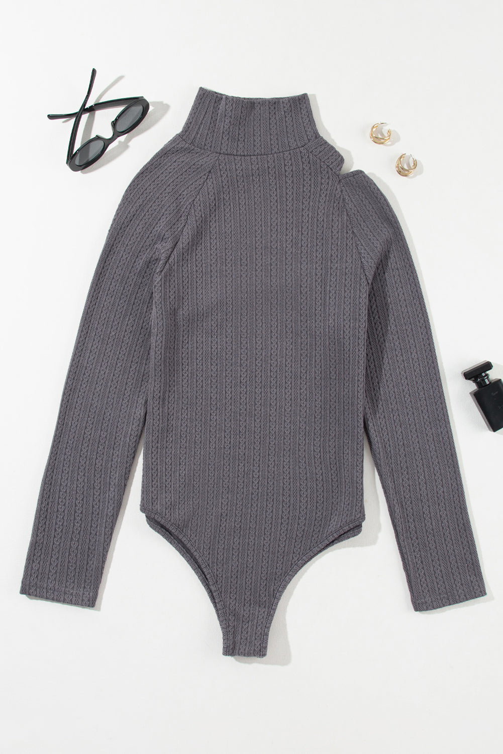 Outfit Flow - Cutout Mock Neck Long Sleeve Bodysuit