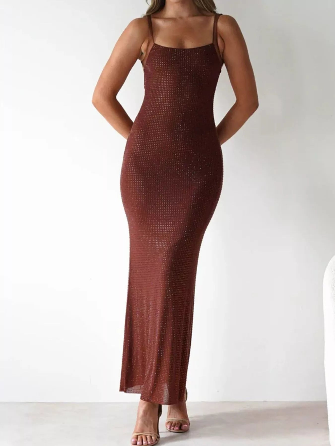 Backless Sleeveless Bodycon Maxi Dress OutfitFlow