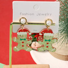 Christmas Gingerbread Man Dangle Earrings OutfitFlow