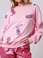 Sequin Boot Crewneck Sweatshirt OutfitFlow