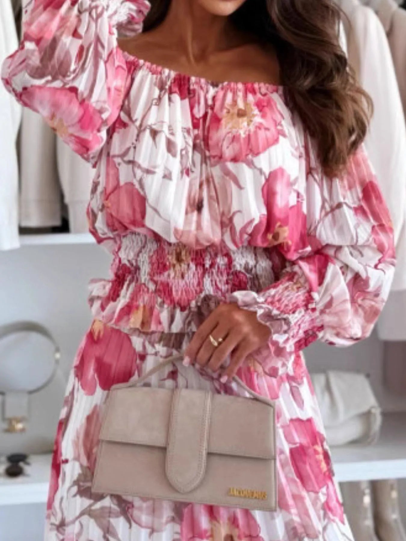 Floral Off-Shoulder Top and Skirt Two-Piece Set OutfitFlow