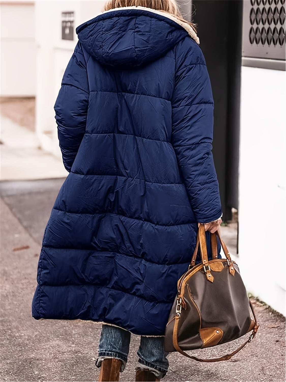 Outfit Flow - Plus Size Zip Up Sherpa Hooded Coat