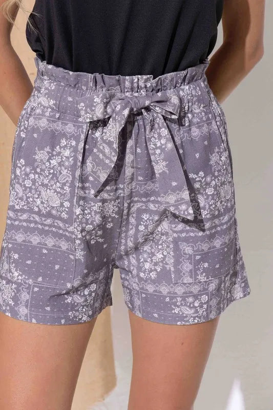 And The Why Boho Print Linen Casual Shorts OutfitFlow