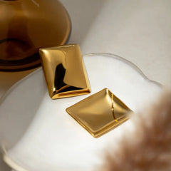 Stainless Steel Rectangular Stud Earrings OutfitFlow