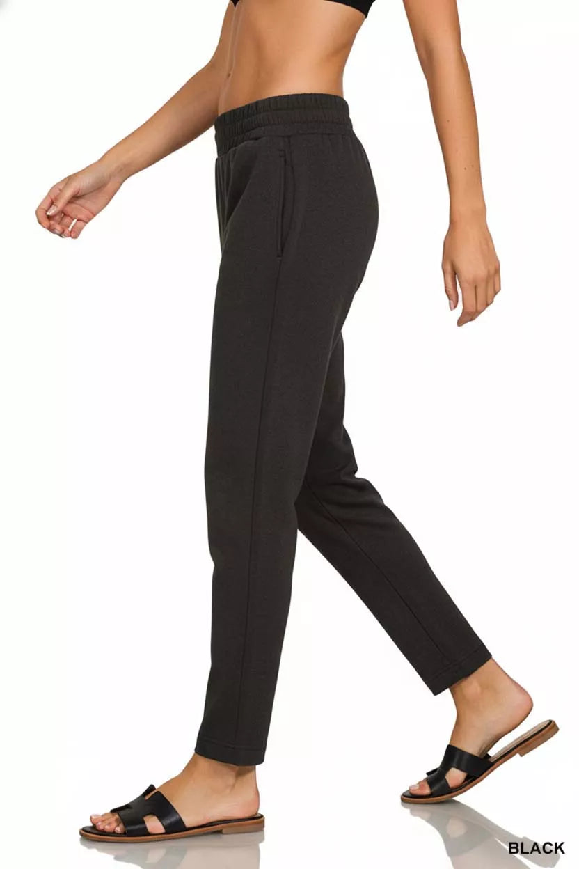 Zenana Scuba Capri Sweatpants with Pocket OutfitFlow