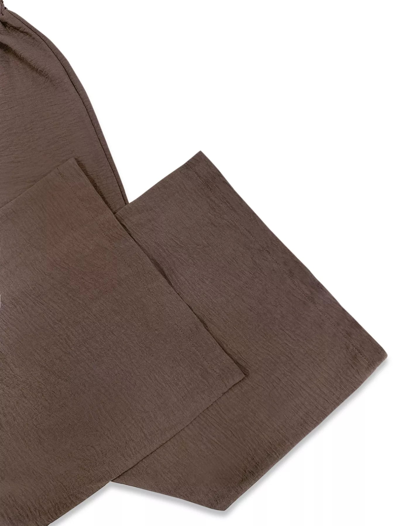 Long Sleeve Shirt and Wide Leg Pants Set OutfitFlow