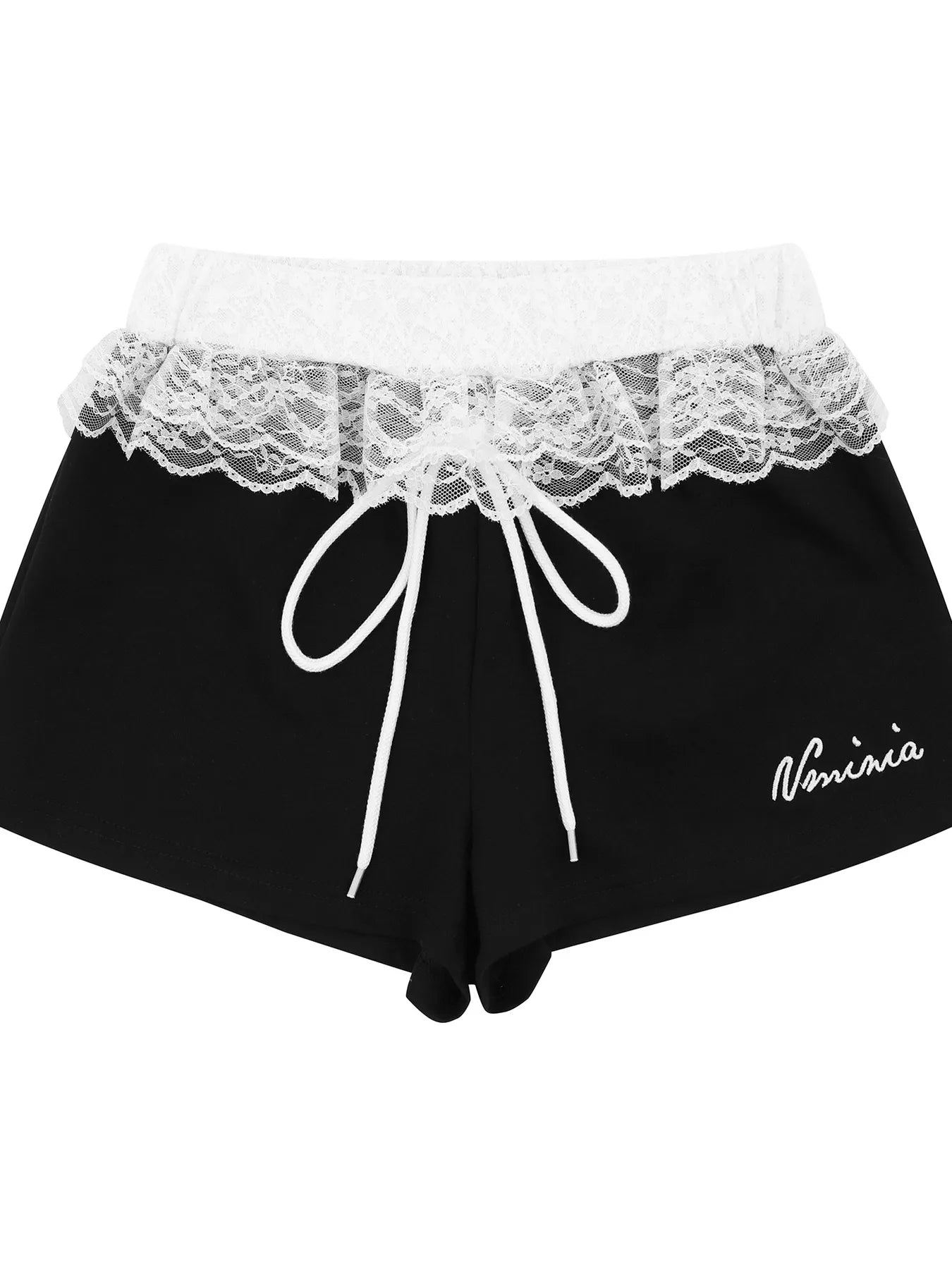 Lace Detail Shorts Black OutfitFlow