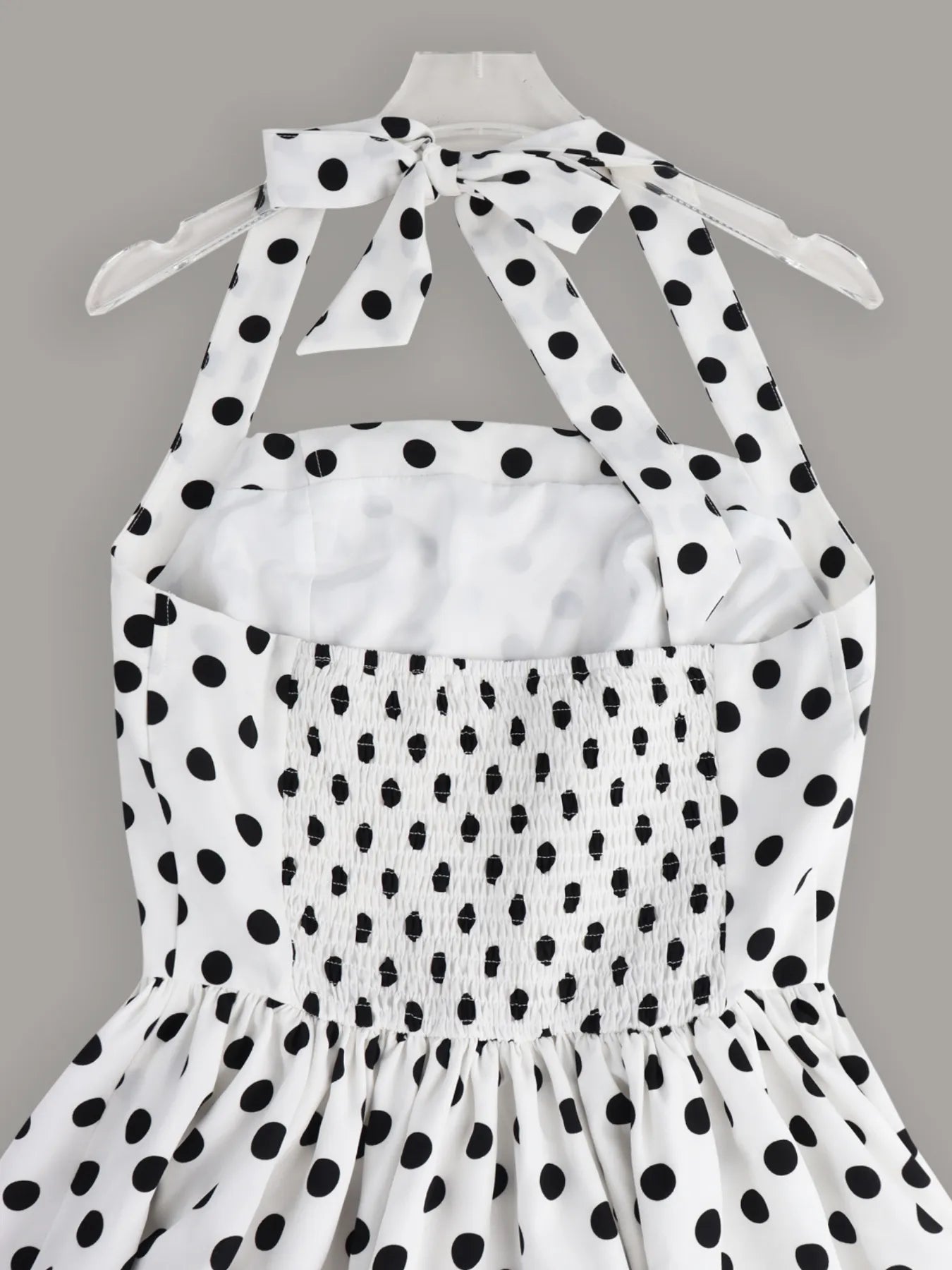 Polka Dot Halter Neck Mini Dress OutfitFlow