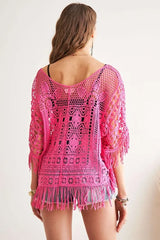 ADORA Fringe Hem Crochet Top OutfitFlow