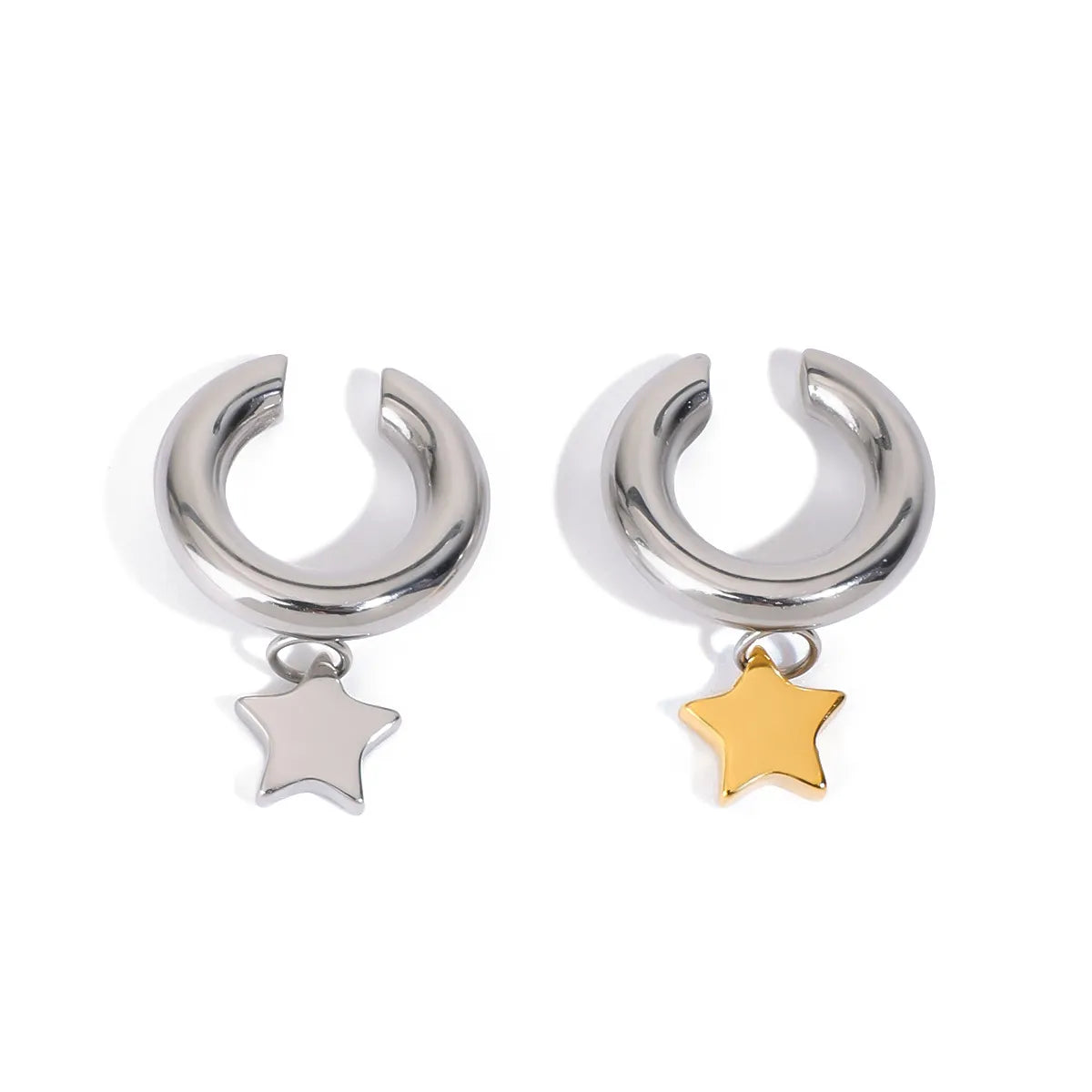 Stainless Steel Star Clip On Earrings OutfitFlow