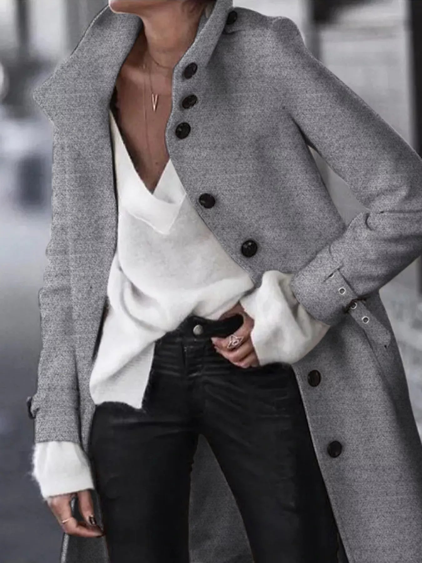 Button-Down Longline Coat with Belt OutfitFlow